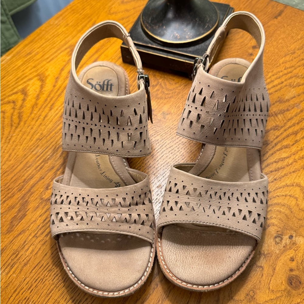 Sofft Perforated Tan Sandals